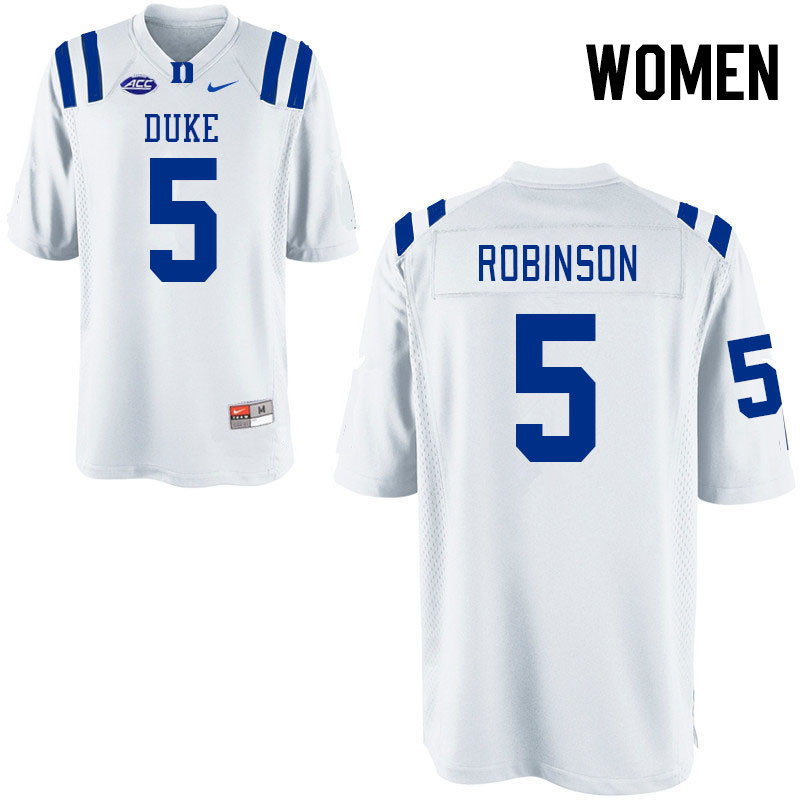 Women #5 Kimari Robinson Duke Blue Devils College Football Jerseys Stitched-White